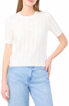 CeCe Pointelle Knit Sweater