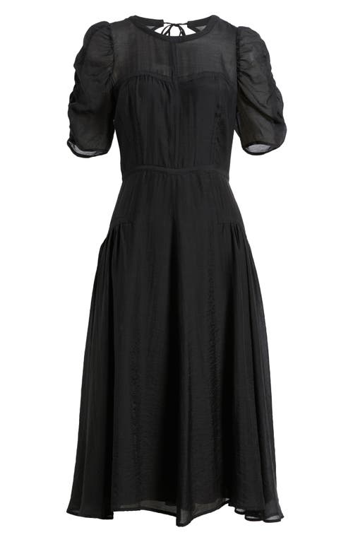 Chelsea28 Puff Sleeve Fit & Flare Midi Dress In Black