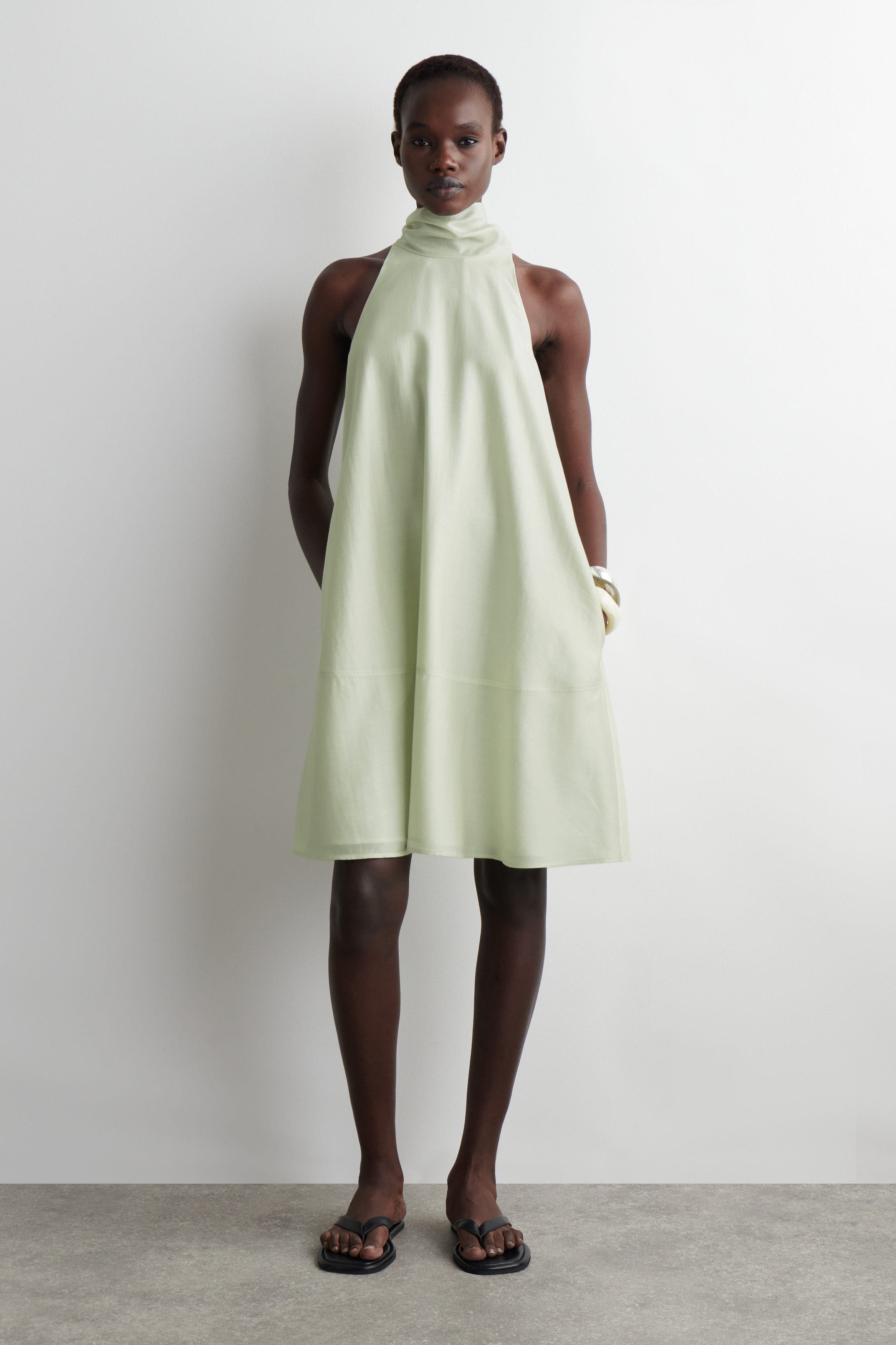 Fluid Halterneck Mini Dress - image 3