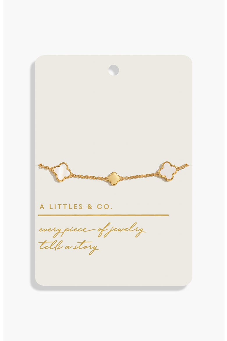 Style Stories Mother Of Pearl Clover Bracelet In Gold-Tone Plating, Main, color, Metallic Gold
