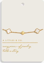 A Littles & Co Style Stories Mother Of Pearl Clover Bracelet In Gold-Tone Plating