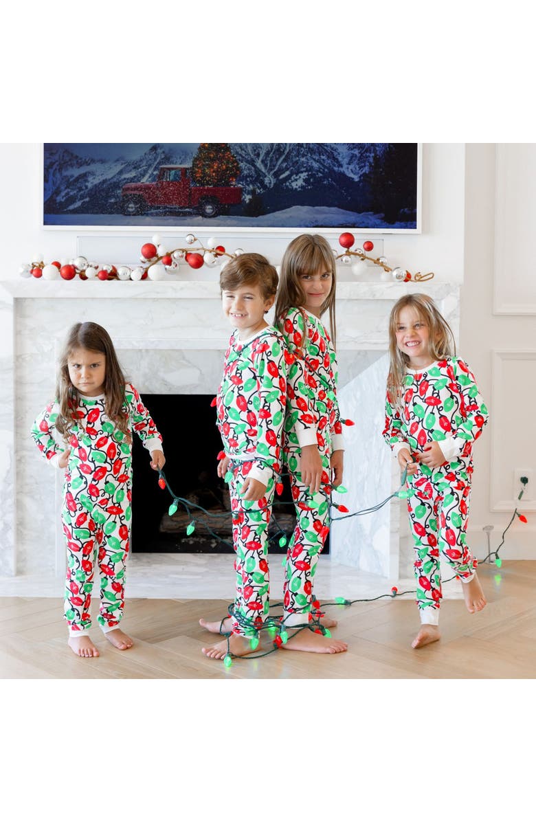 Norani Kids Organic Two-Piece Pajama Set - Holiday Lights, Alternate, color, Holiday Lights
