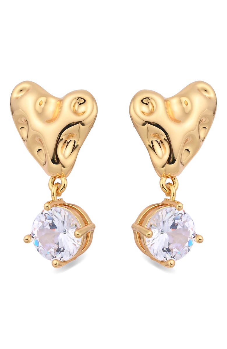 EYE CANDY LOS ANGELES Catherine Heart Drop Earrings, Alternate, color, Gold