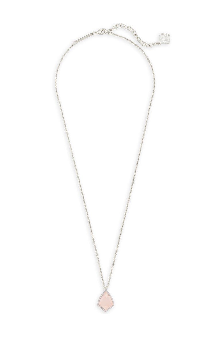 'Cory' Semiprecious Stone Pendant Necklace, Main, color, ROSE QUARTZ/ SILVER