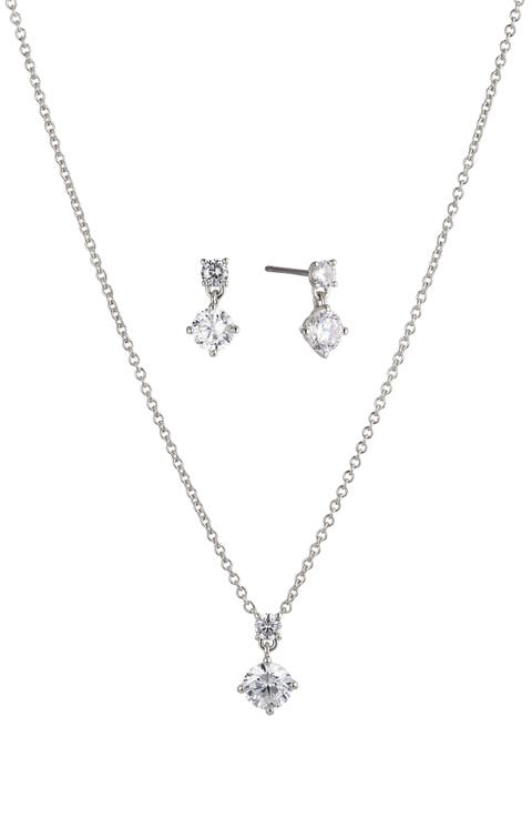 Stud Earrings & Pendant Necklace Set