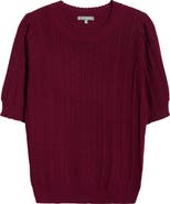 Wit & Wisdom Pointelle Elbow Sleeve Sweater