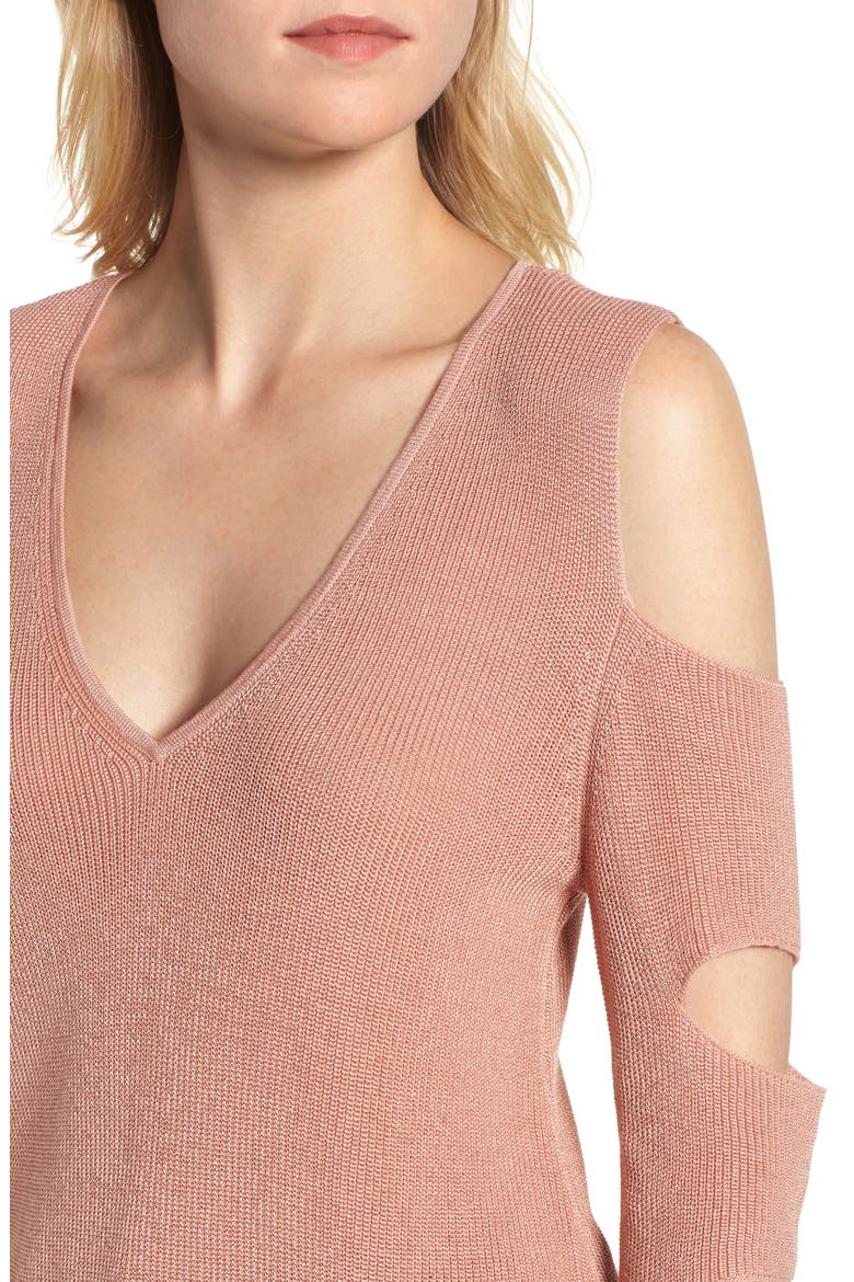 Cutout Sweater, Alternate, color, SHEER BLUSH