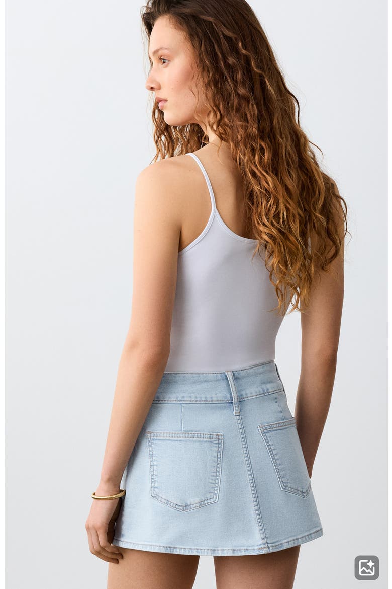 Denim Miniskirt, Alternate, color, MEDIUM BLUE