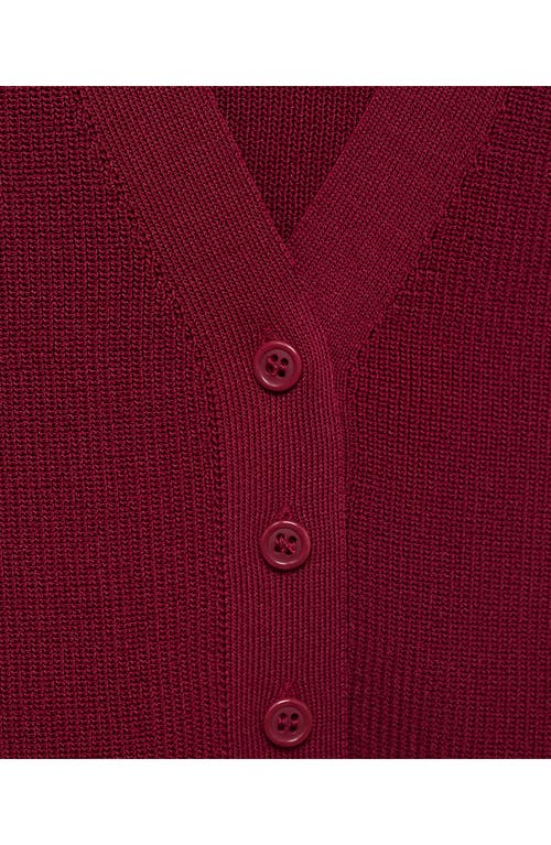 Mango Button Front Knit Vest In Red