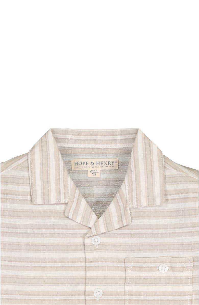 Hope & Henry Baby Boys' Linen Short Sleeve Camp Shirt, Infant, Alternate, color, 