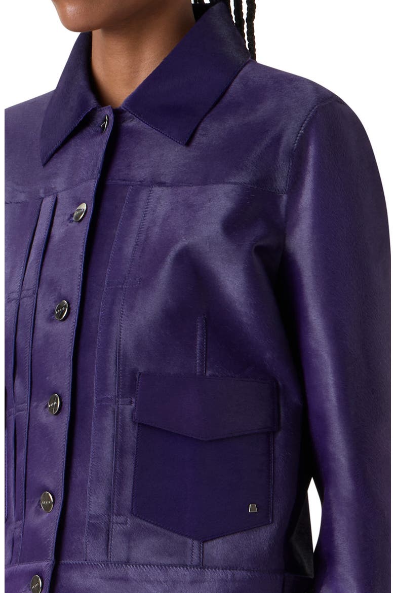 Hilbert Suede Trucker Jacket, Alternate, color, PURPLE