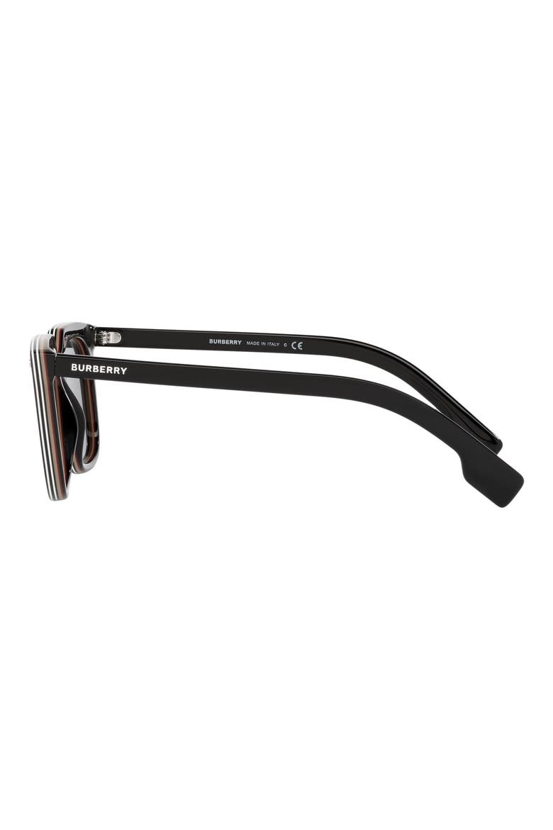56mm Square Sunglasses, Alternate, color, BLACK