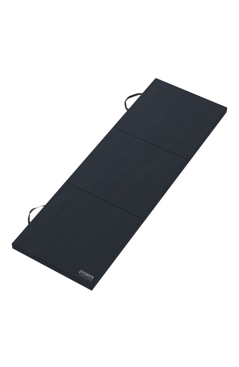 Power Systems Premium Gym Mat, Foldable Exercise Mat for Home Workouts, Alternate, color, Black