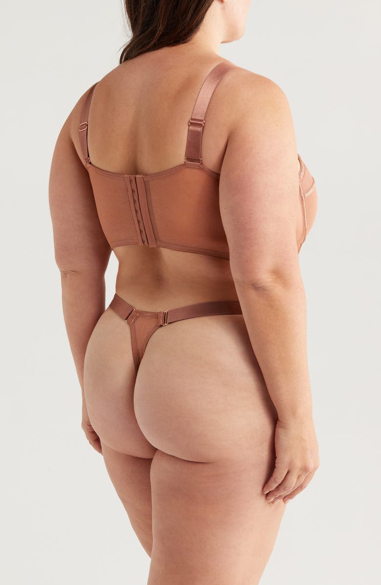 Coquette Bustier 
Thong Set, Alternate, color, Bronze