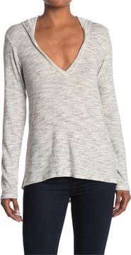 GO COUTURE Deep V-Neck Hooded Top