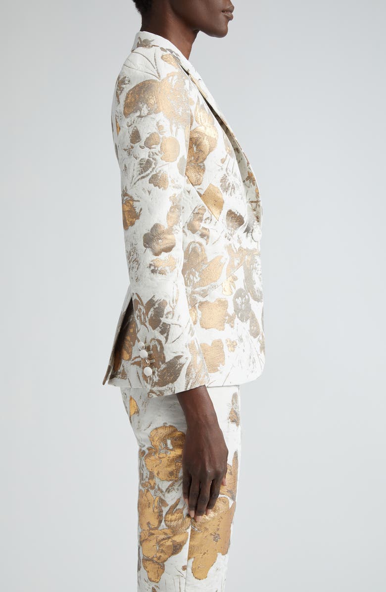 McQueen Metallic Floral Jacquard Blazer, Alternate, color, 