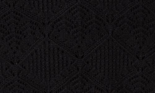 Elie Elie Tahari Lace Trim Cap Sleeve Sweater In Black/ivory