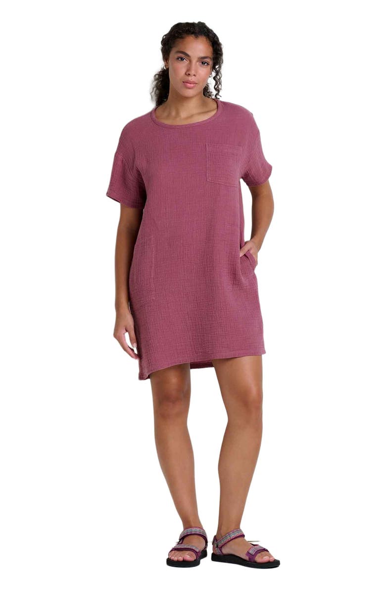 Toad & Co Tate Double Weave Short Sleeve Dress, Alternate, color, Wild Ginger
