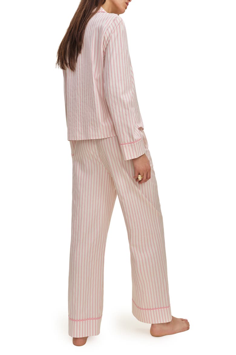 Coco Contrast Piping Stretch Organic Cotton Pajamas, Alternate, color, HUMMINGBIRD STRIPE