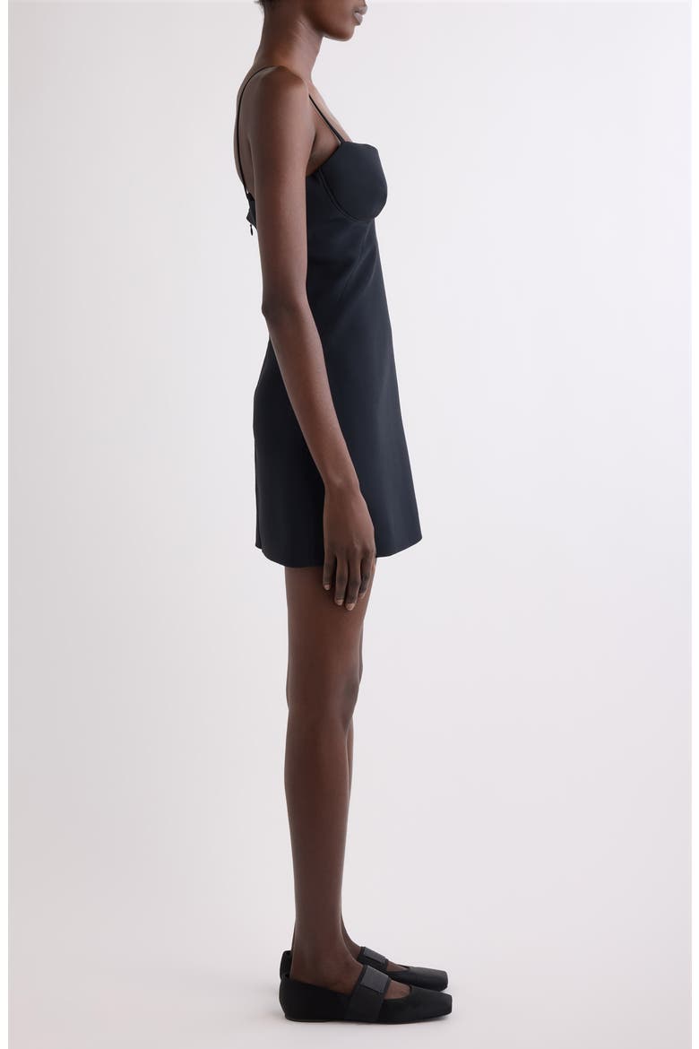 Cutaway Satin Minidress, Alternate, color, BLACK