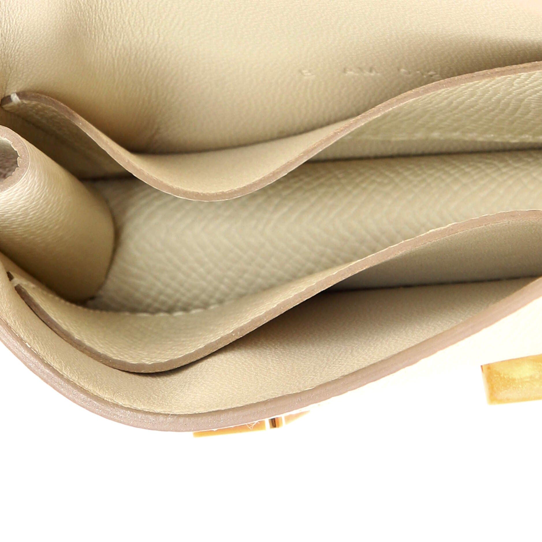 Pre-Owned Hermes Constance Slim Wallet Epsom, Alternate, color, Craie