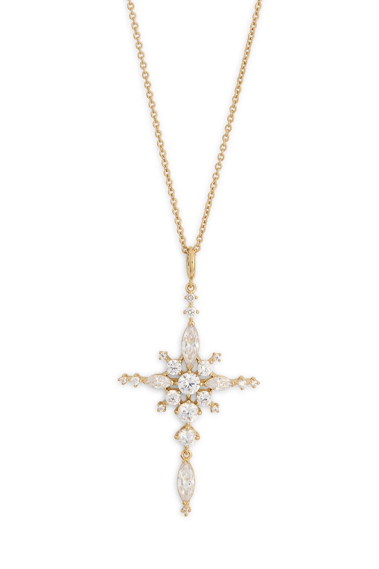 Cassi Cross Pendant Necklace, Main, color, GOLD