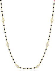 The Lovery Fine Jewelry Black Bead CZ Chain Necklace
