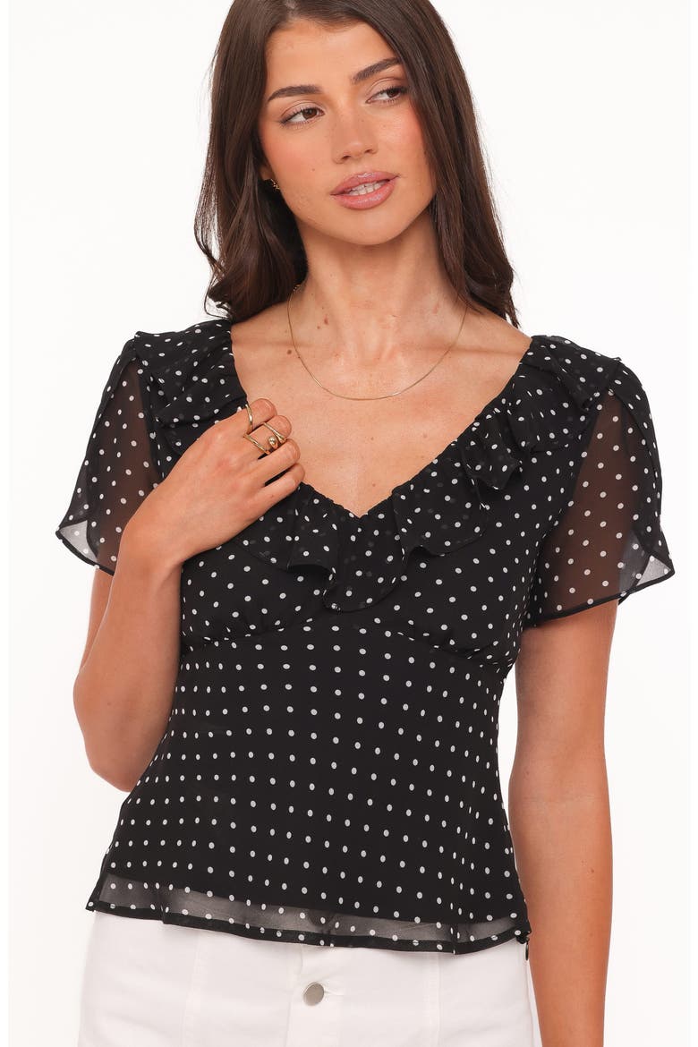 Dorado Polka Dot Ruffled Top, Alternate, color, BLACK/ WHITE POLKADOT