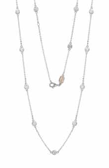 14K Gold Diamond Station Chain Necklace - 0.80ct.