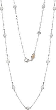 SUZY LEVIAN 14K Gold Diamond Station Chain Necklace - 0.80ct.