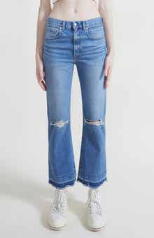DENIMIST Jaclyn Ripped Ankle Slim Kick Flare Jeans