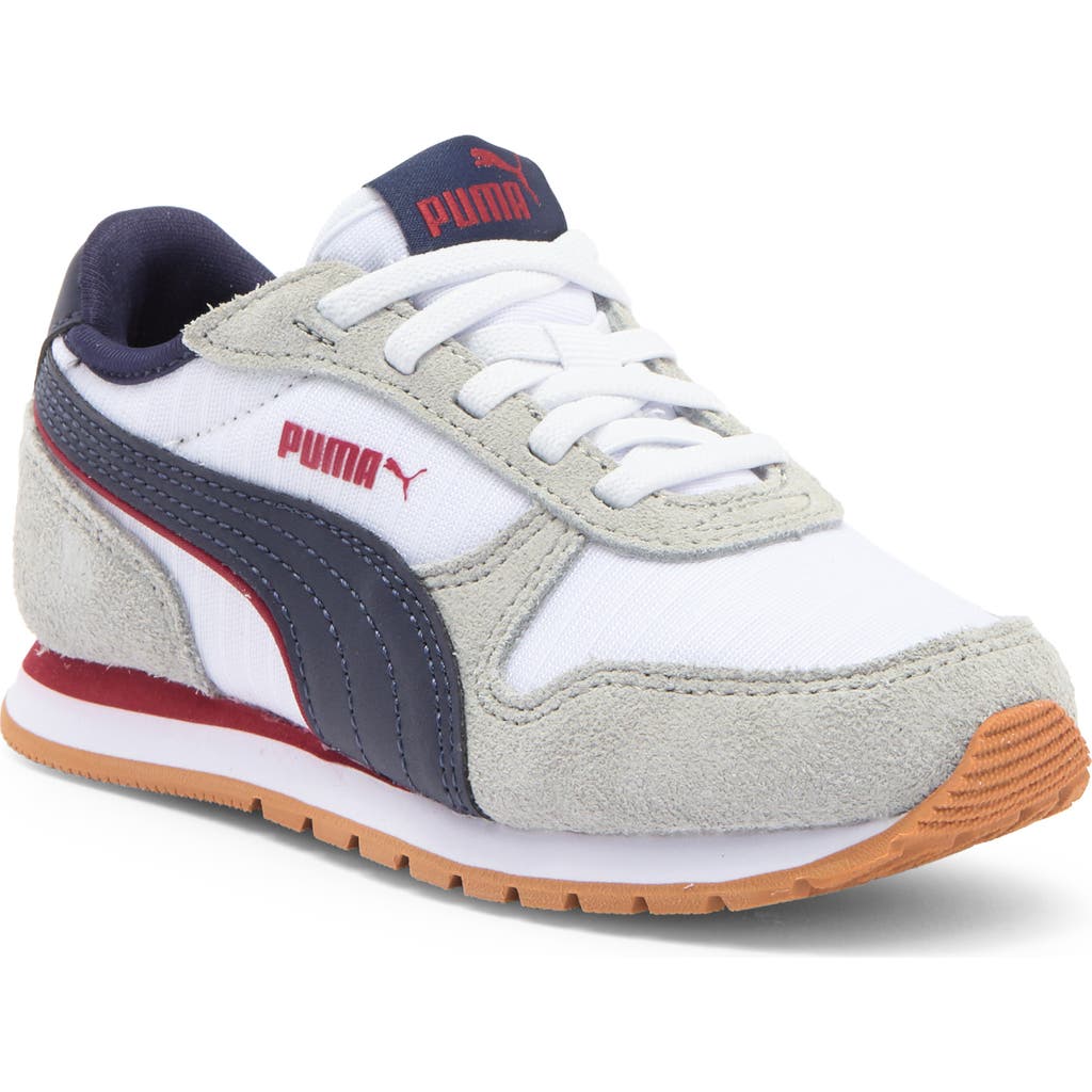 Puma Kids' Siege Sneaker In Smokey Gray- White-navy