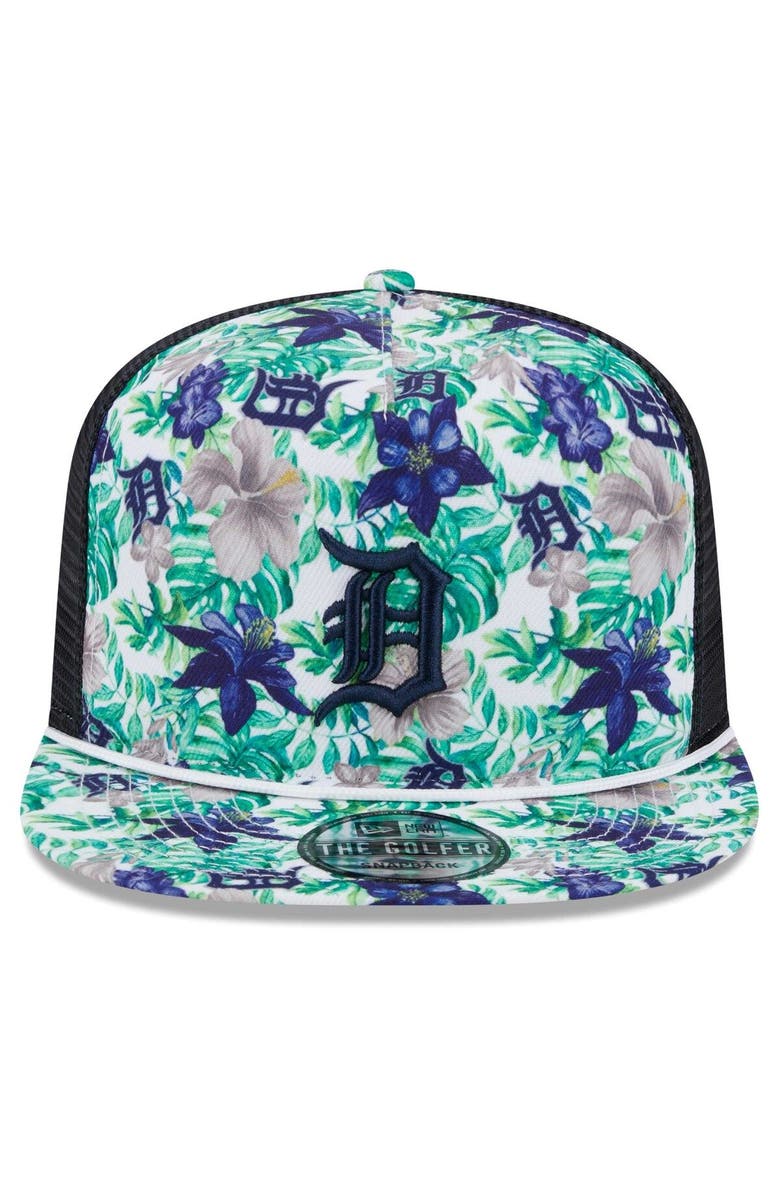 New Era Men's New Era Detroit Tigers Tropic Floral Golfer Lightly Structured Snapback Hat, Alternate, color, 