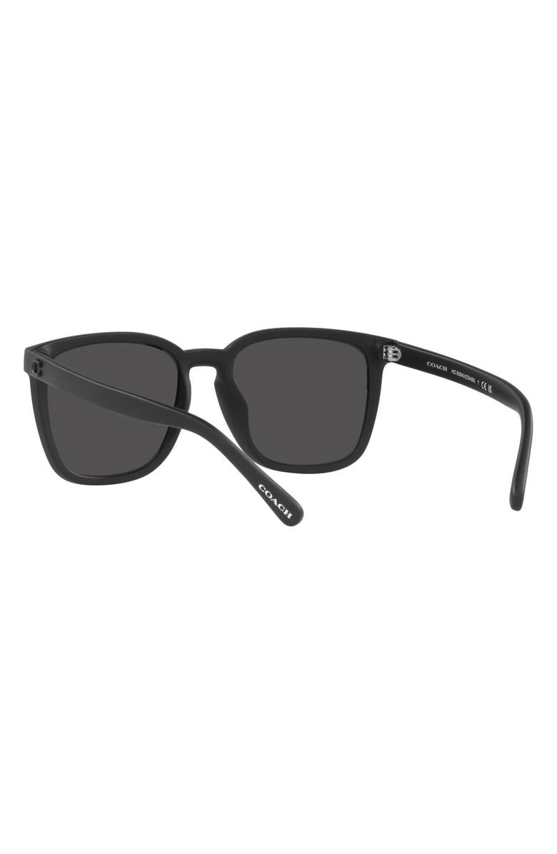 COACH 56mm Square Sunglasses, Alternate, color, Rubber Black/ Black