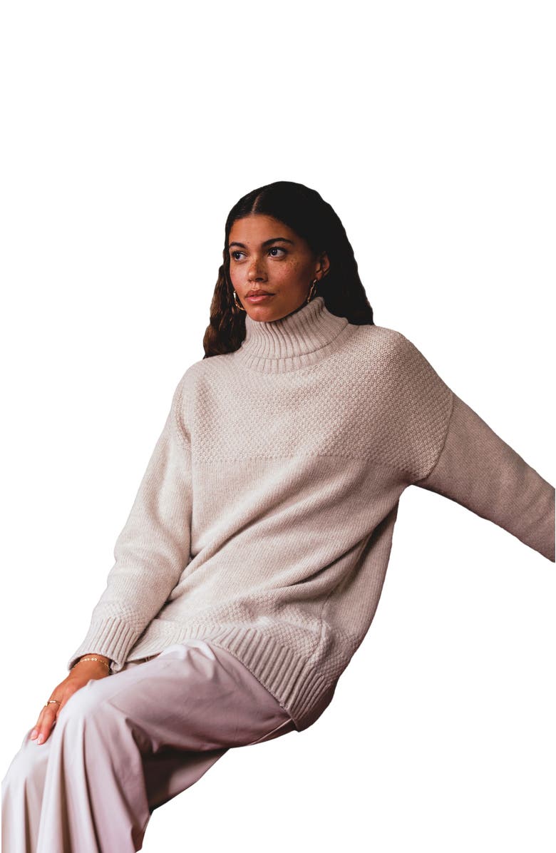 Celtic & Co. Lambswool Funnel Neck Sweater, Main, color, Oatmeal