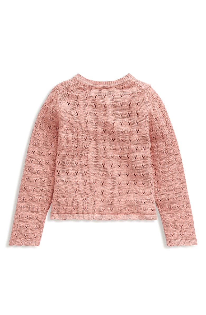 Mini Boden Kids' Pointelle Metallic Cardigan, Alternate, color, 