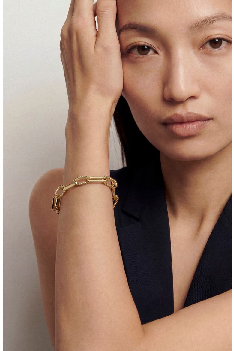 Mixed Link Chain Bracelet, Alternate, color, GOLD