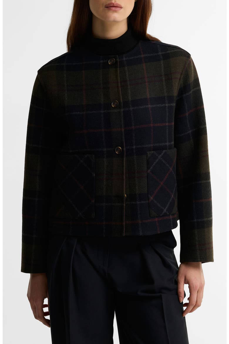 Marlow Tartan Wool Blend Overshirt, Main, color, SHADOW CLASSIC TARTAN
