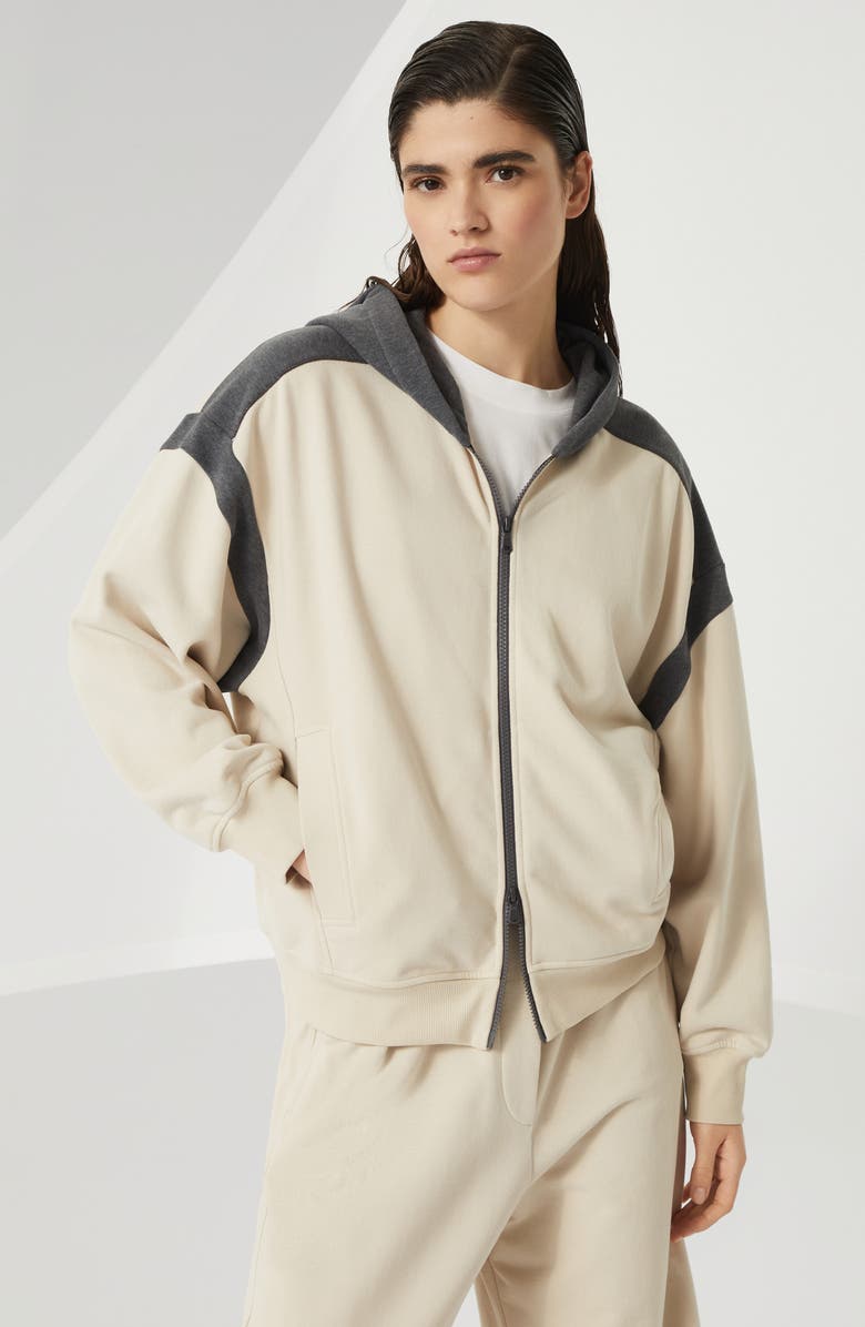 Brunello Cucinelli Smooth cotton French terry sweatshirt, Alternate, color, 