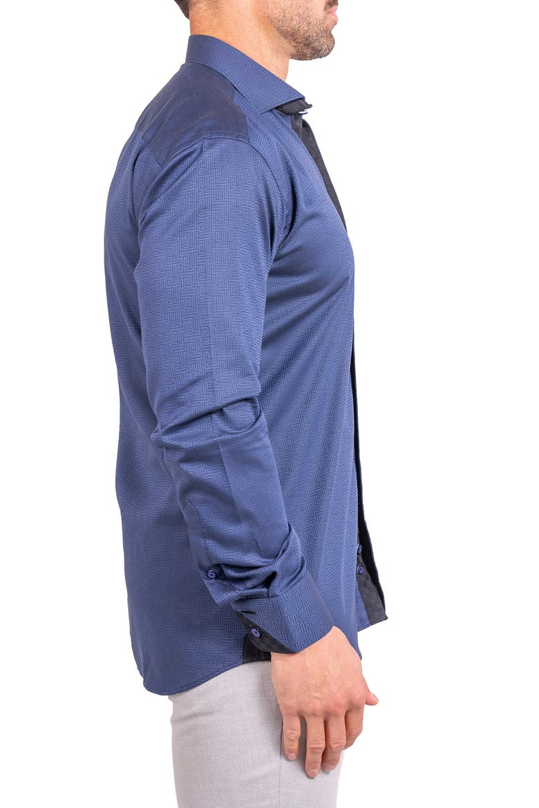 Einstein Ascension Contemporary Fit Button-Up Shirt, Alternate, color, BLUE