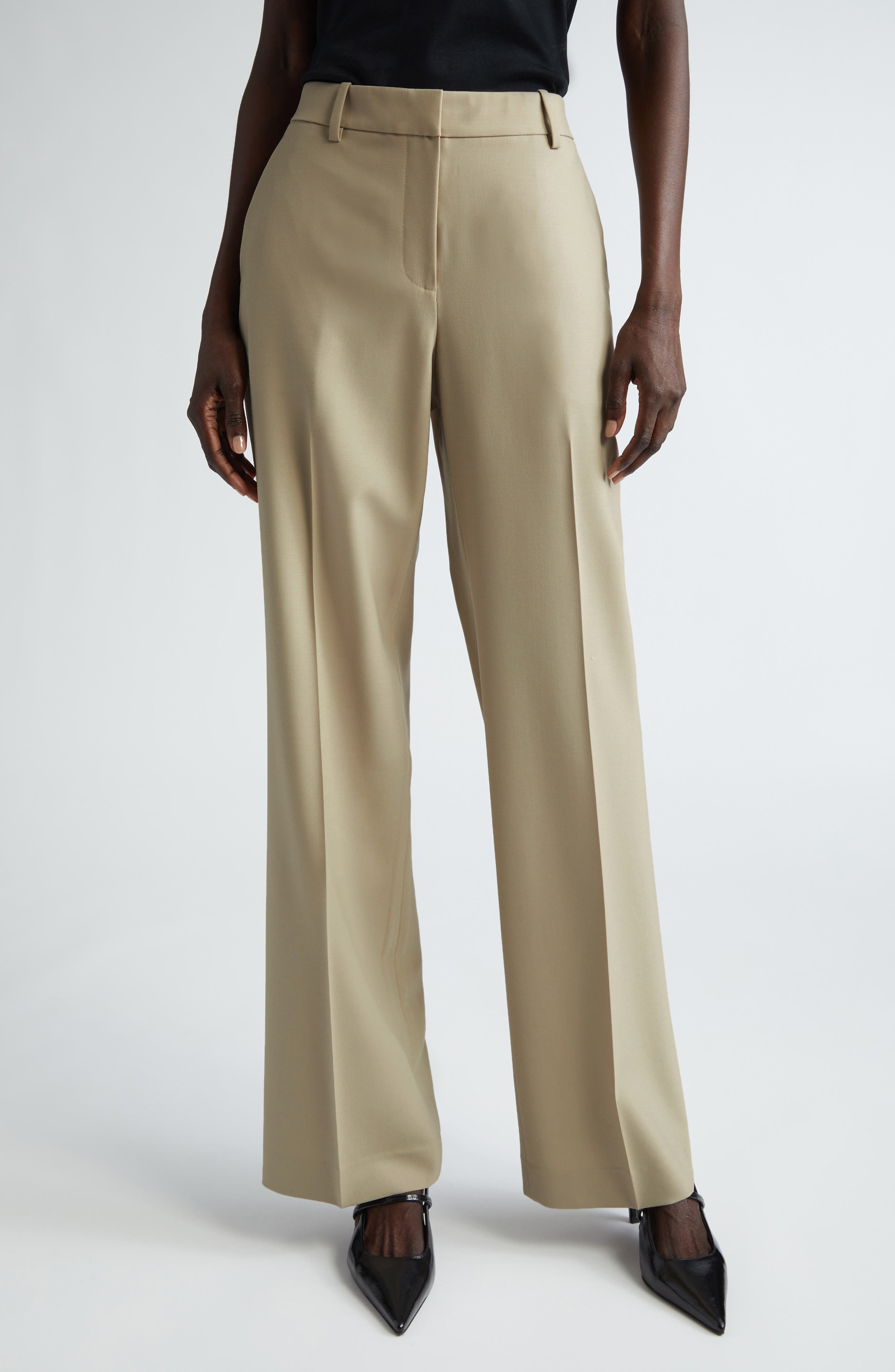 Lafayette 148 New York Gates Stretch Wool Straight Leg Pants