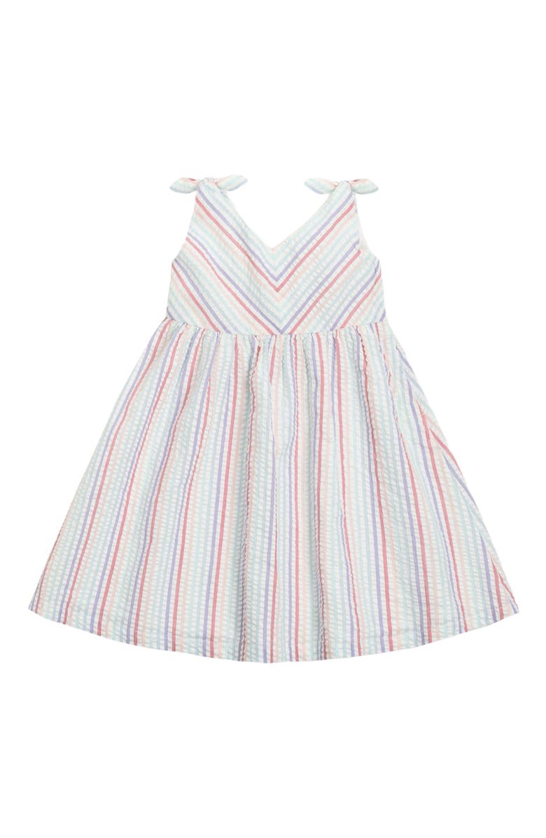 Hope & Henry Baby Girls' Organic Seersucker Bow Shoulder Dress, Infant, Main, color, 