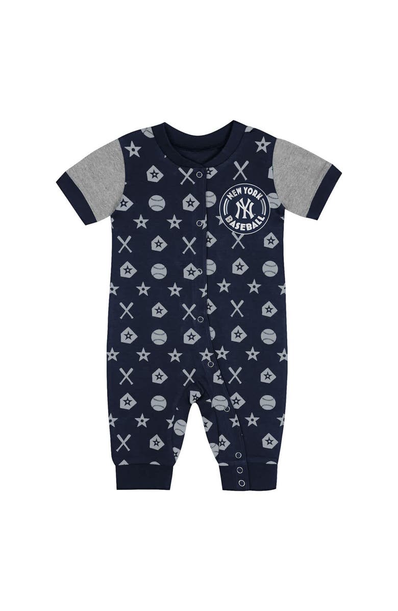 Outerstuff Infant Navy New York Yankees Full-Snap Coverall Bodysuit, Alternate, color,