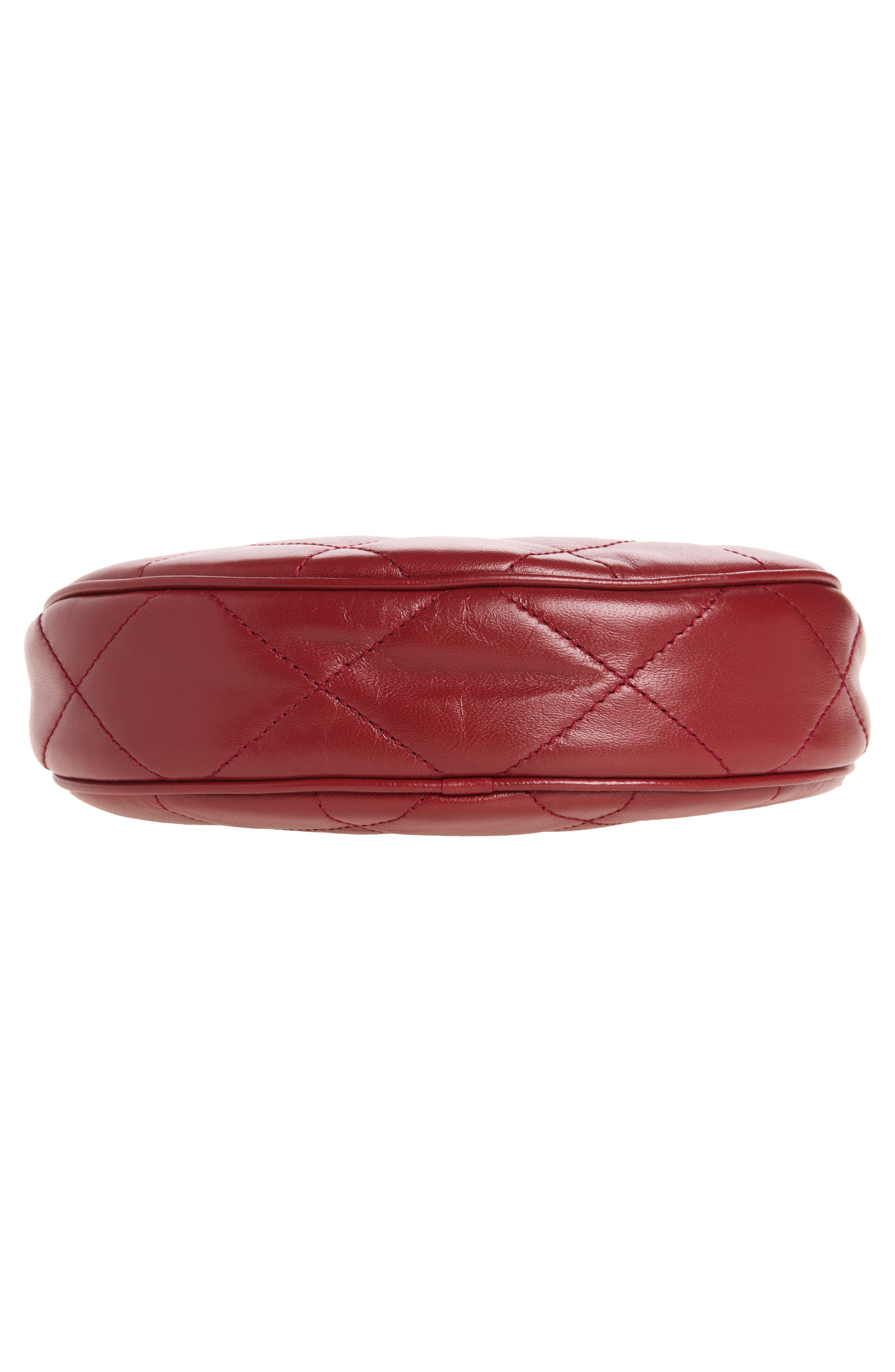 Horseshoe Quilted Leather Shoulder Bag, Alternate, color, RUBY