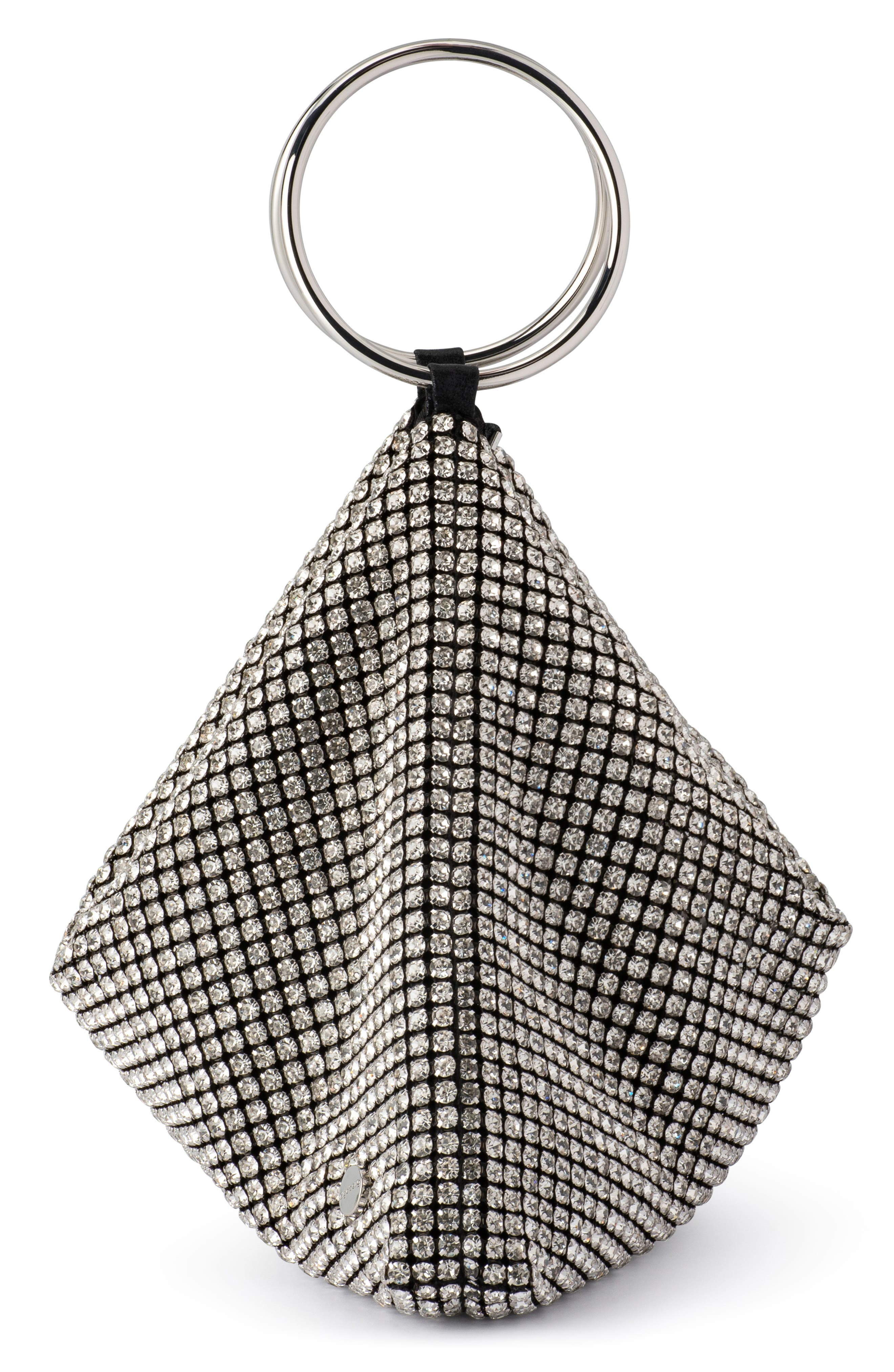 Olga Berg Margot Crystal Convertible Shoulder Bag, Alternate, color, Black