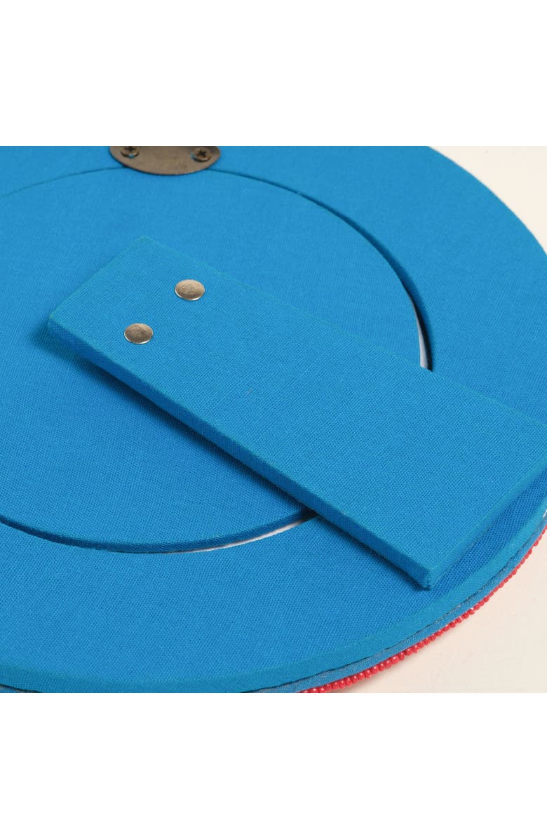 Zsa Zsa Zsu Dadri Round Decorative  Beaded Wood Frame Cheerland 7 In, Alternate, color, Red