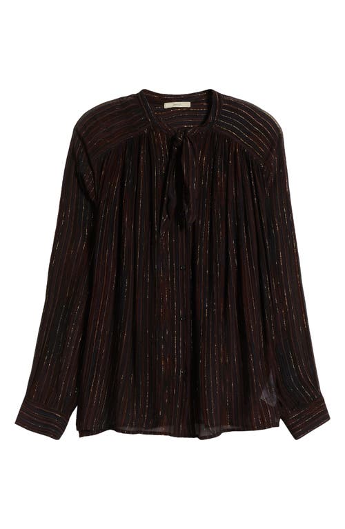 Sessun Sessùn Joylux Metallic Stripe Shirt In Coffea Lux