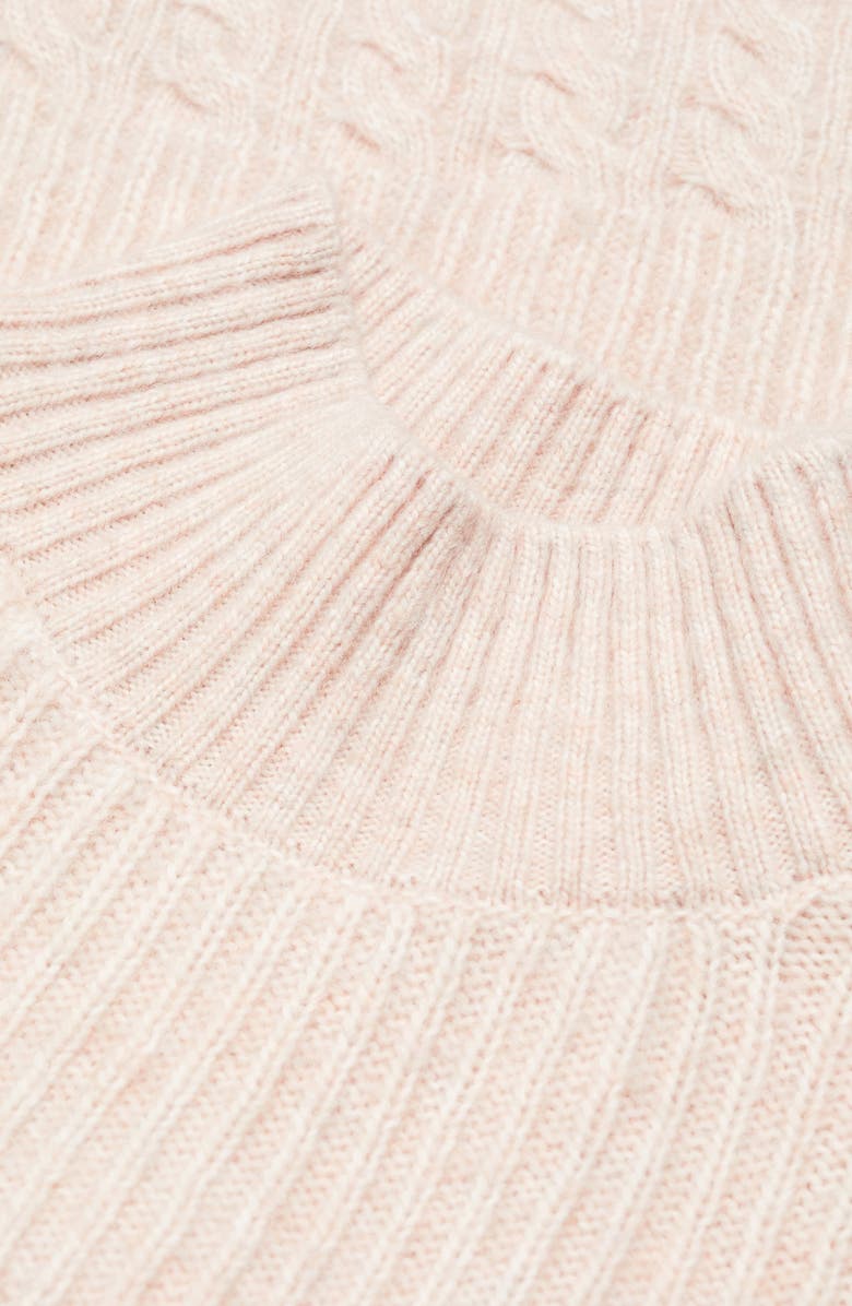 MANGO Mixed Stitch Crop Mock Neck Sweater, Alternate, color, 