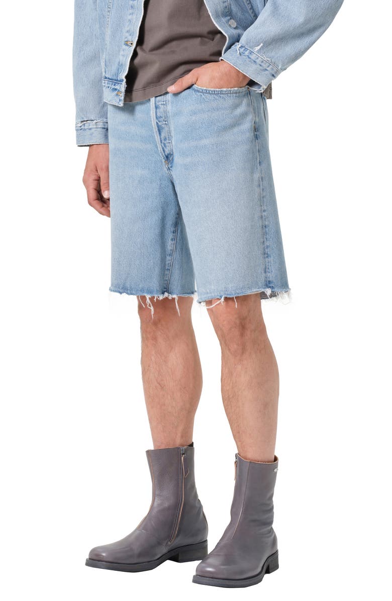AGOLDE Anson Raw Hem Denim Shorts, Alternate, color, Force
