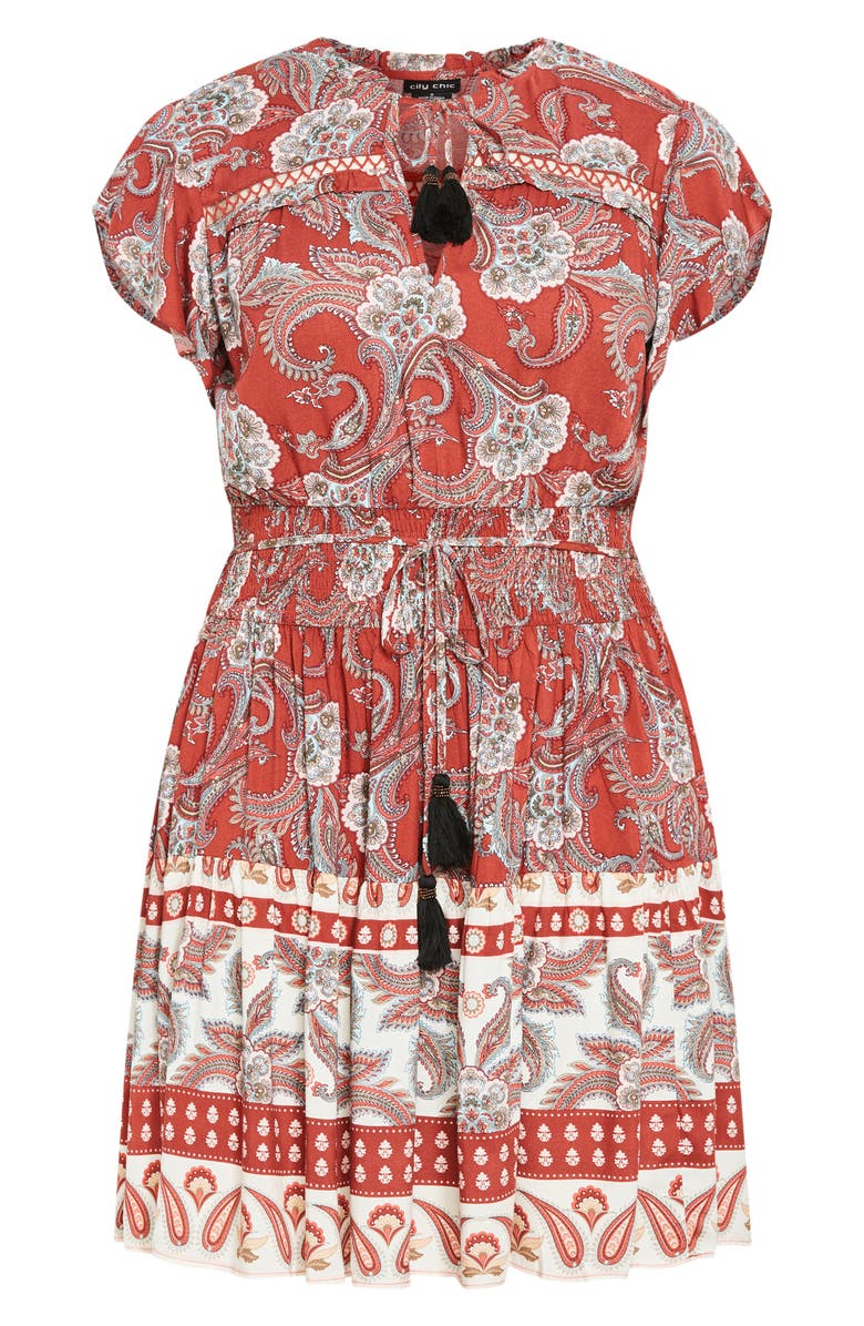 City Chic Lilah Flutter Sleeve Dress, Alternate, color, Paisley Love